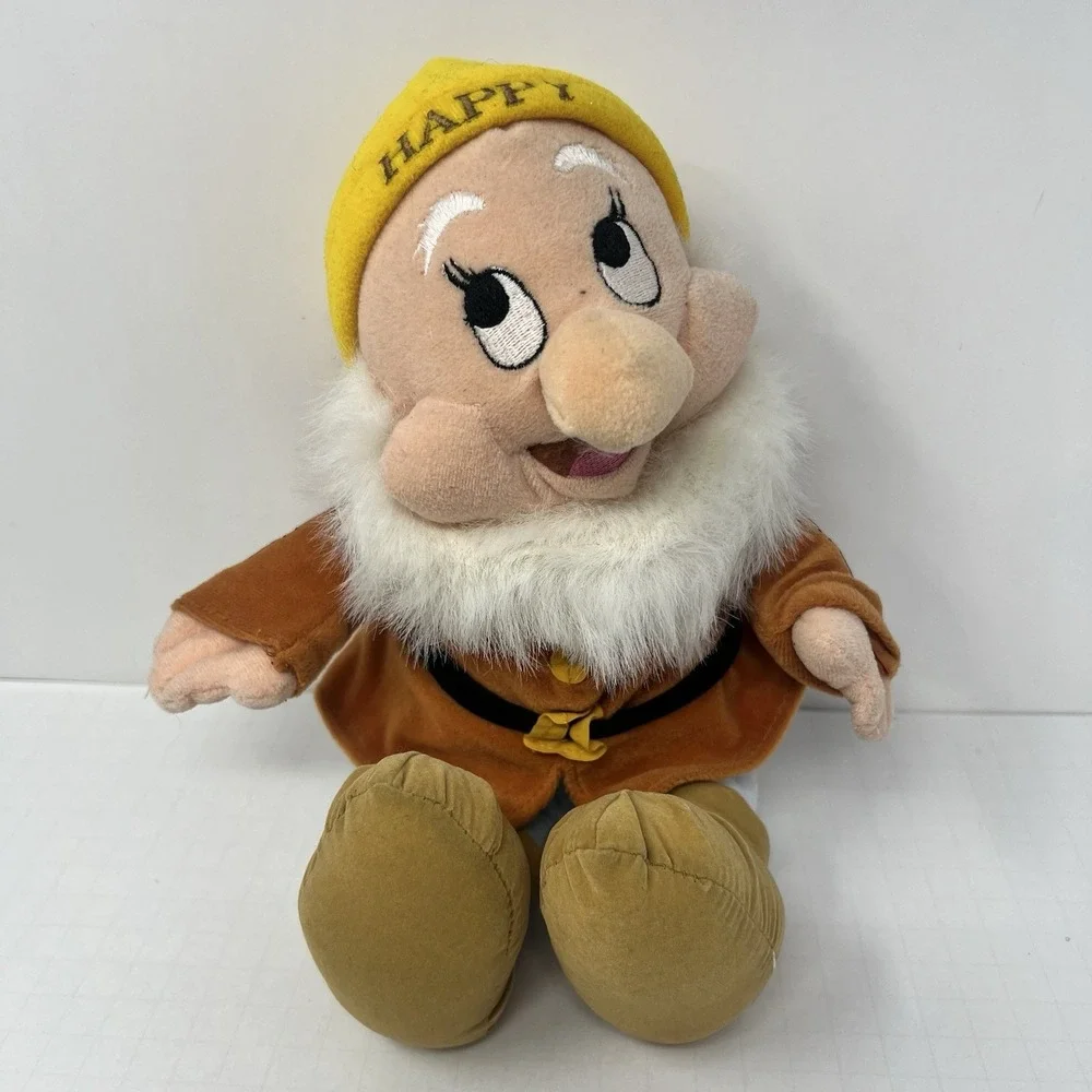 Disney Snow White Dwarfs Sleepy‎ Happy Plush Stuffed Character Toy 9 Inch Soft